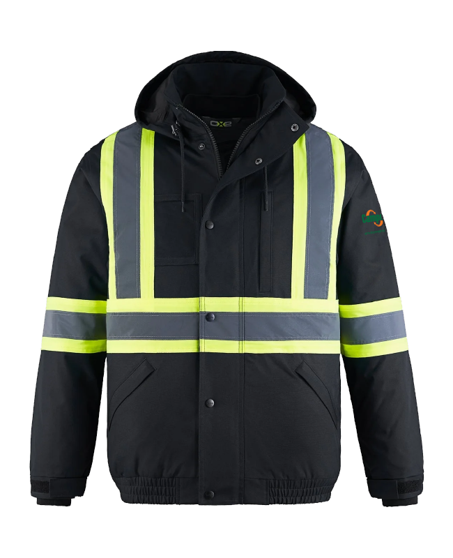 CAMPOR - L01277 Blouson d'aviateur 3 en 1 haute-visibilité avec capuchon amovible (NOIR) - BR. 13991 (MG) 2 COUCHES